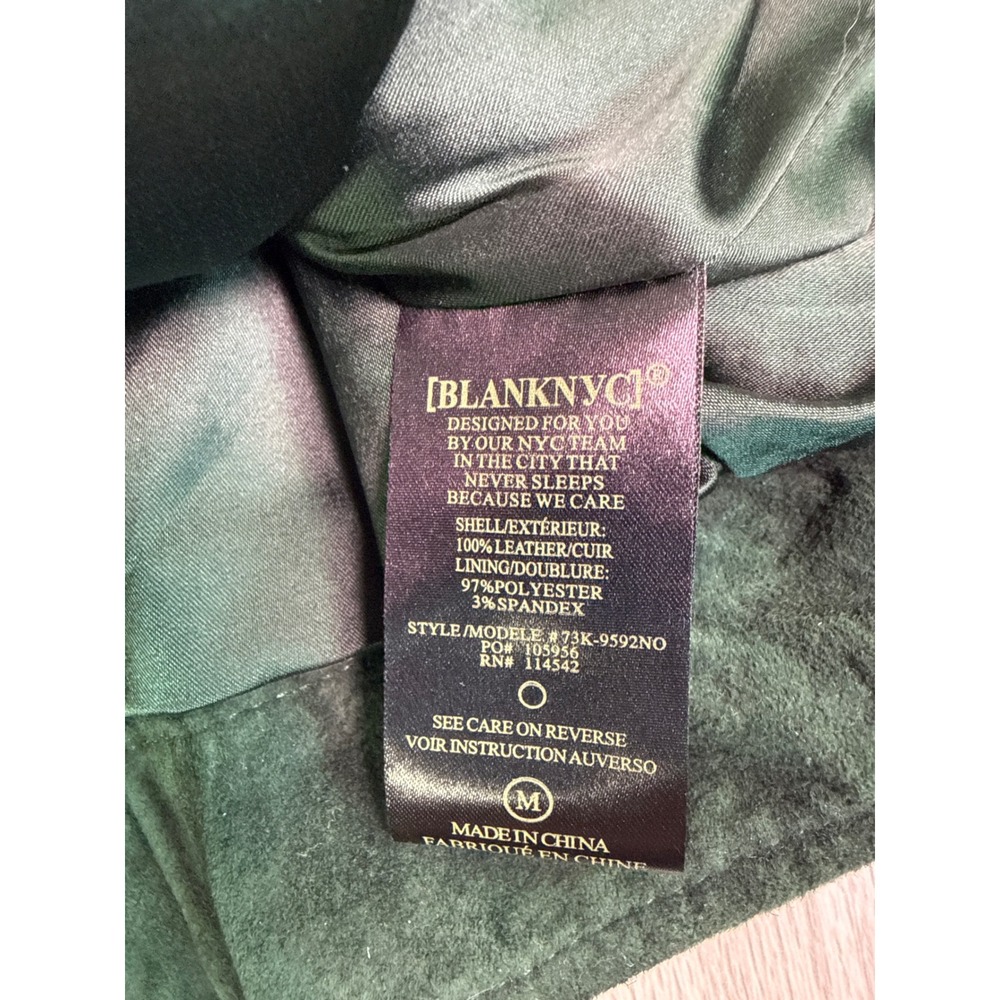 BlankNYC Dark Green Suede Moto Jacket Biker Asymmetrical Zip - Picture 4 of 4